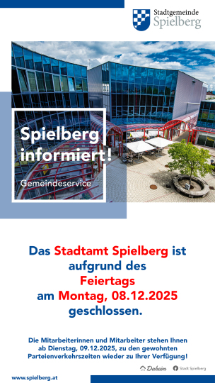 Information Öffnungszeiten 8. Dezember